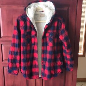 Boston Traders Sherpa lined plaid flannel jacket